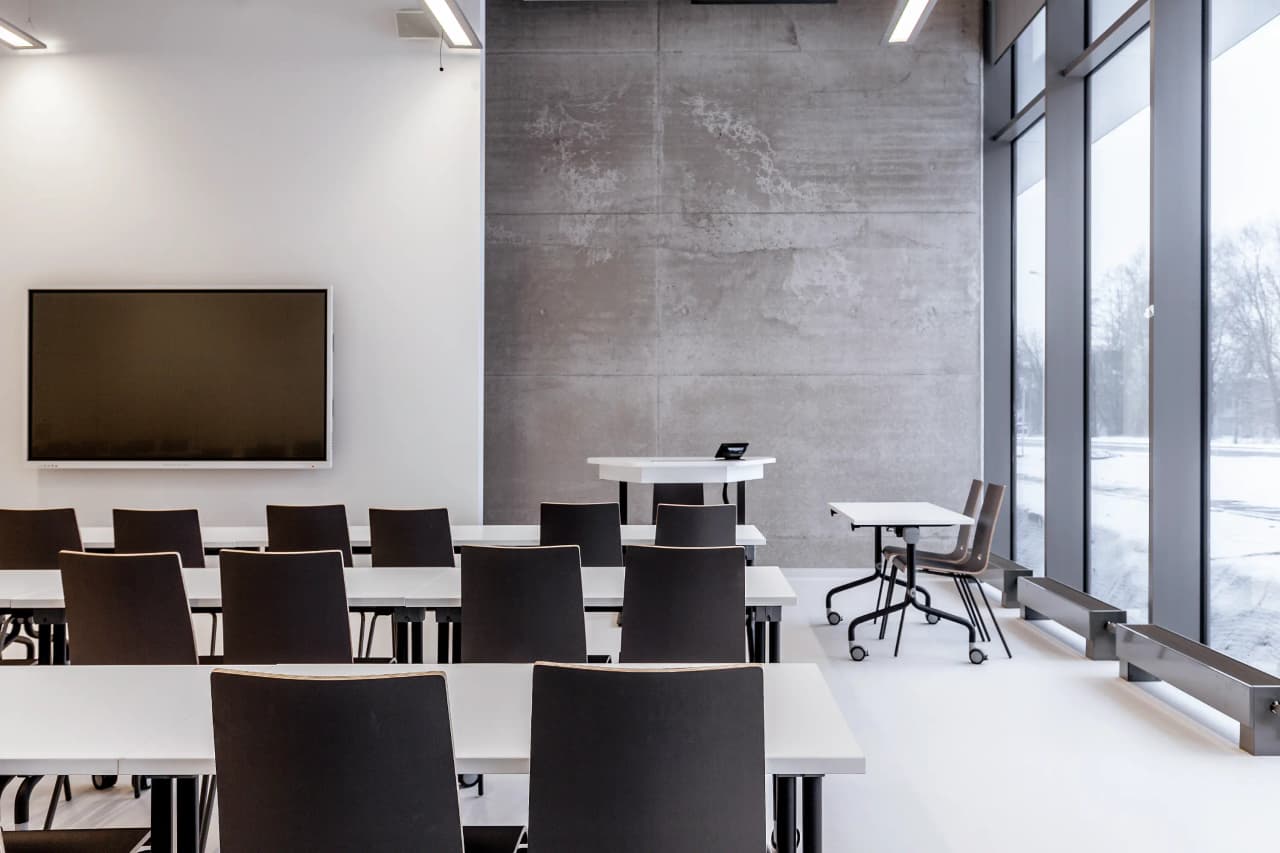 Modern classroom with flexible furniture